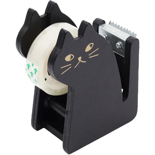 Klebebandabroller katze holz - klebebandabroller,